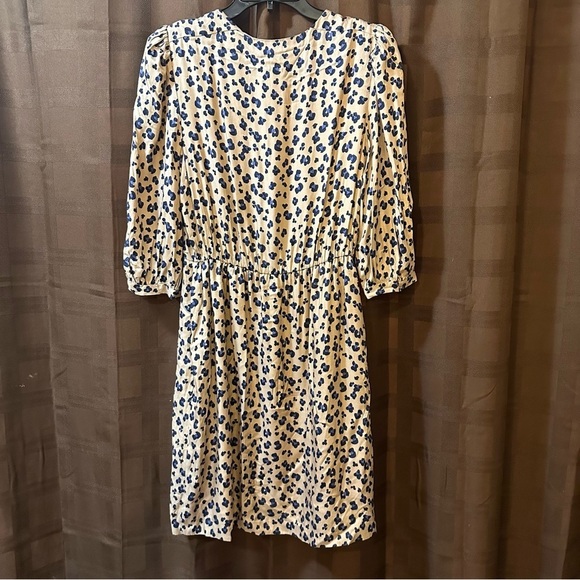 NWT Rebecca Taylor Silk Tie Front Cheetah Mini Dress Size 6 reg. $495 - Picture 8 of 9